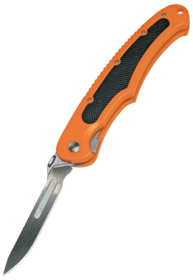 Havalon Replaceable Blade skinning knife features a folding design